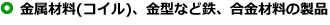 金属材料(コイル)、金型など鉄、合金材料の製品